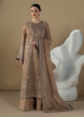 Purkashish By Lavish Premium Luxury Embroidered Chiffon 3 Piece Unstitched Suit LP26PC D-PK-09 MAUVE TAUPE