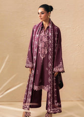 QPrints By Qalamkar Embroidered Slub Linen 3 Piece Unstitched Suit QLM26QW D-2B VEENA
