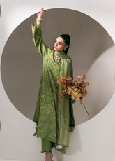 QPrints By Qalamkar Embroidered Slub Linen 3 Piece Unstitched Suit QLM26QW D-3A NAZIA