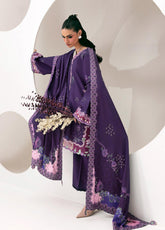 QPrints By Qalamkar Embroidered Slub Linen 3 Piece Unstitched Suit QLM26QW D-9A RAMSHA