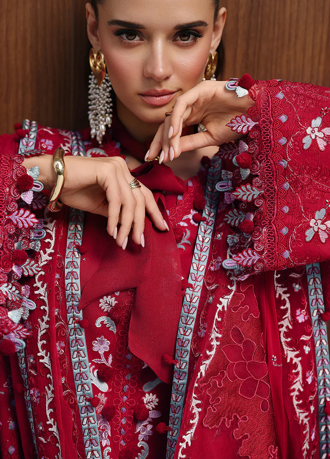 Qalamkar Luxury Chikankari Lawn 3 Piece Unstitched Suit QLM26CEE D-03 RUBY Qalamkar Luxury Chikankari Lawn 3 Piece Unstitched Suit QLM26CEE D-03 RUBY