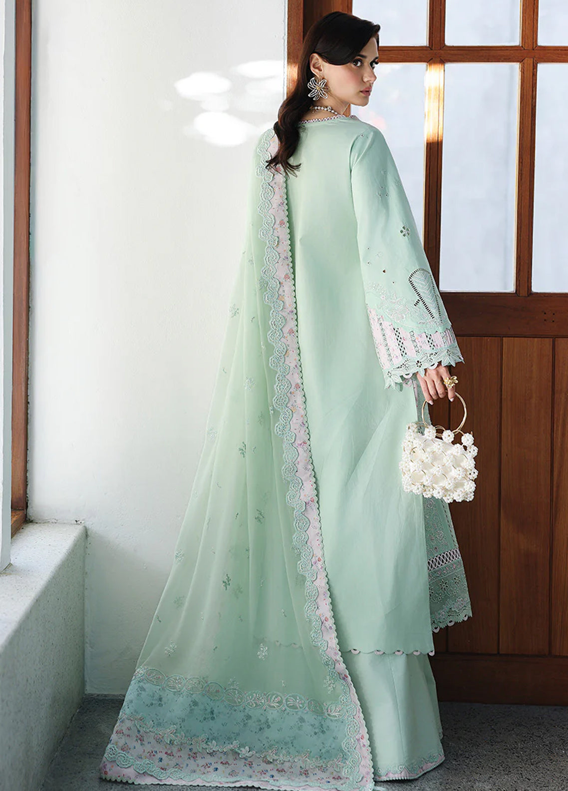 Qalamkar Luxury Chikankari Lawn 3 Piece Unstitched Suit QLM26CEE D-08 SEREN Qalamkar Luxury Chikankari Lawn 3 Piece Unstitched Suit QLM26CEE D-08 SEREN