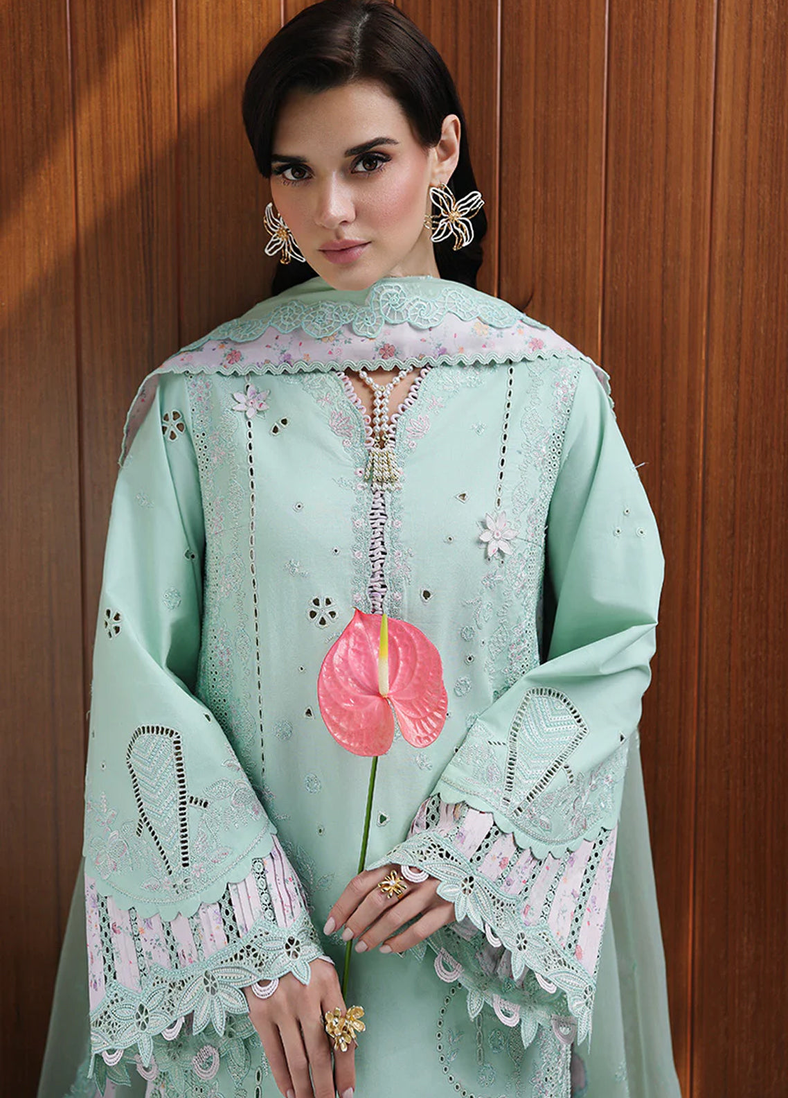 Qalamkar Luxury Chikankari Lawn 3 Piece Unstitched Suit QLM26CEE D-08 SEREN Qalamkar Luxury Chikankari Lawn 3 Piece Unstitched Suit QLM26CEE D-08 SEREN