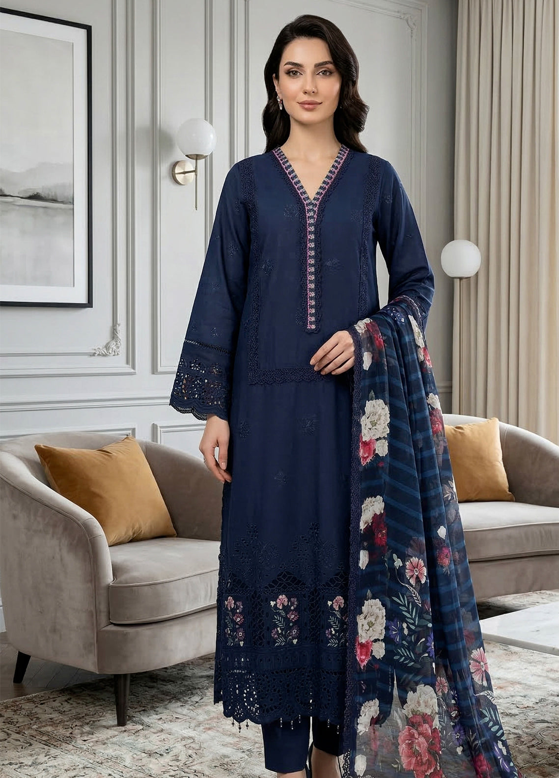 Qalamkari By Noorjahan Embroidered Lawn 3 Piece Unstitched Suit NJ26QEL D-01 Qalamkari By Noorjahan Embroidered Lawn 3 Piece Unstitched Suit NJ26QEL D-01