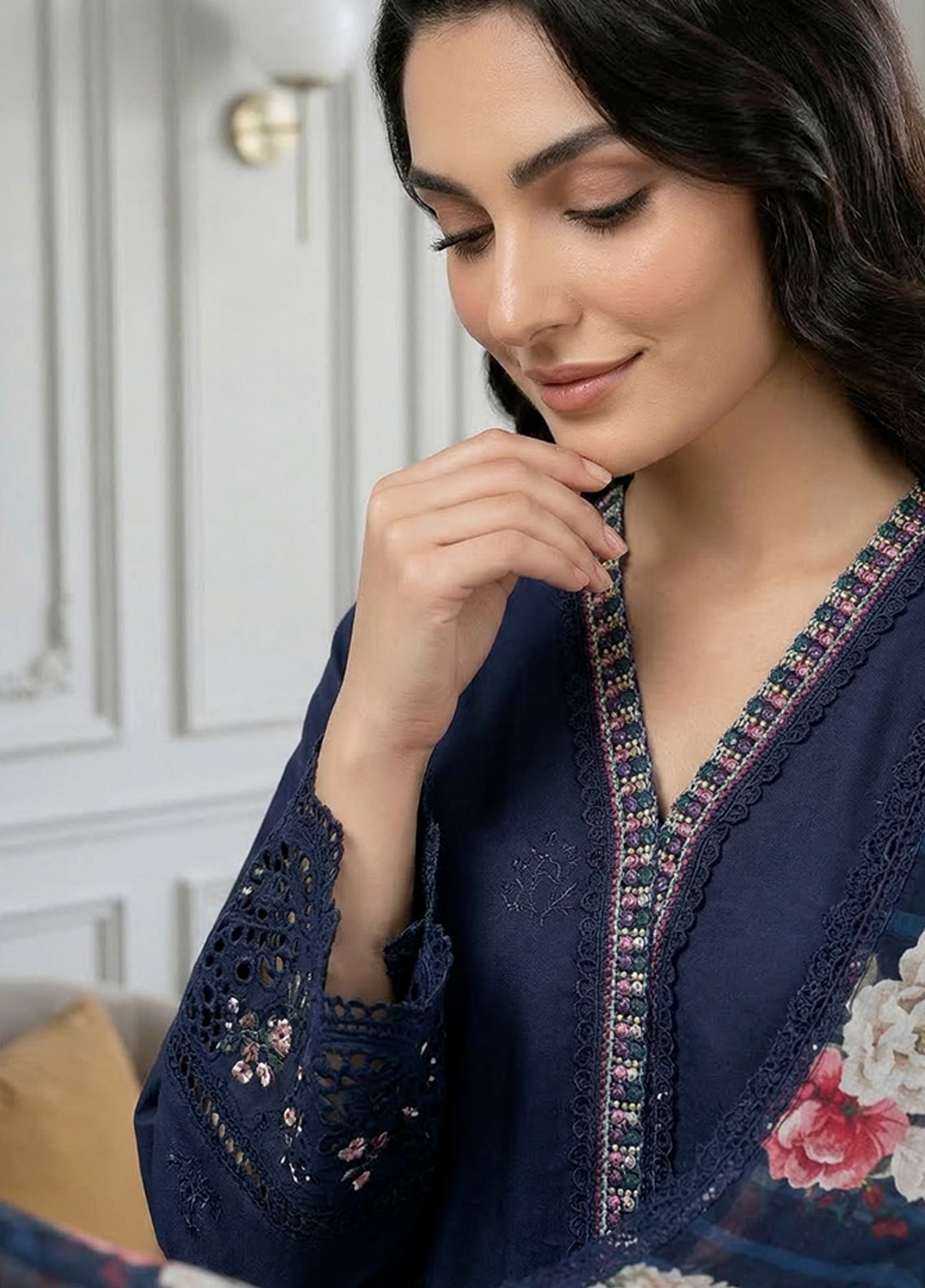 Qalamkari By Noorjahan Embroidered Lawn 3 Piece Unstitched Suit NJ26QEL D-01 Qalamkari By Noorjahan Embroidered Lawn 3 Piece Unstitched Suit NJ26QEL D-01