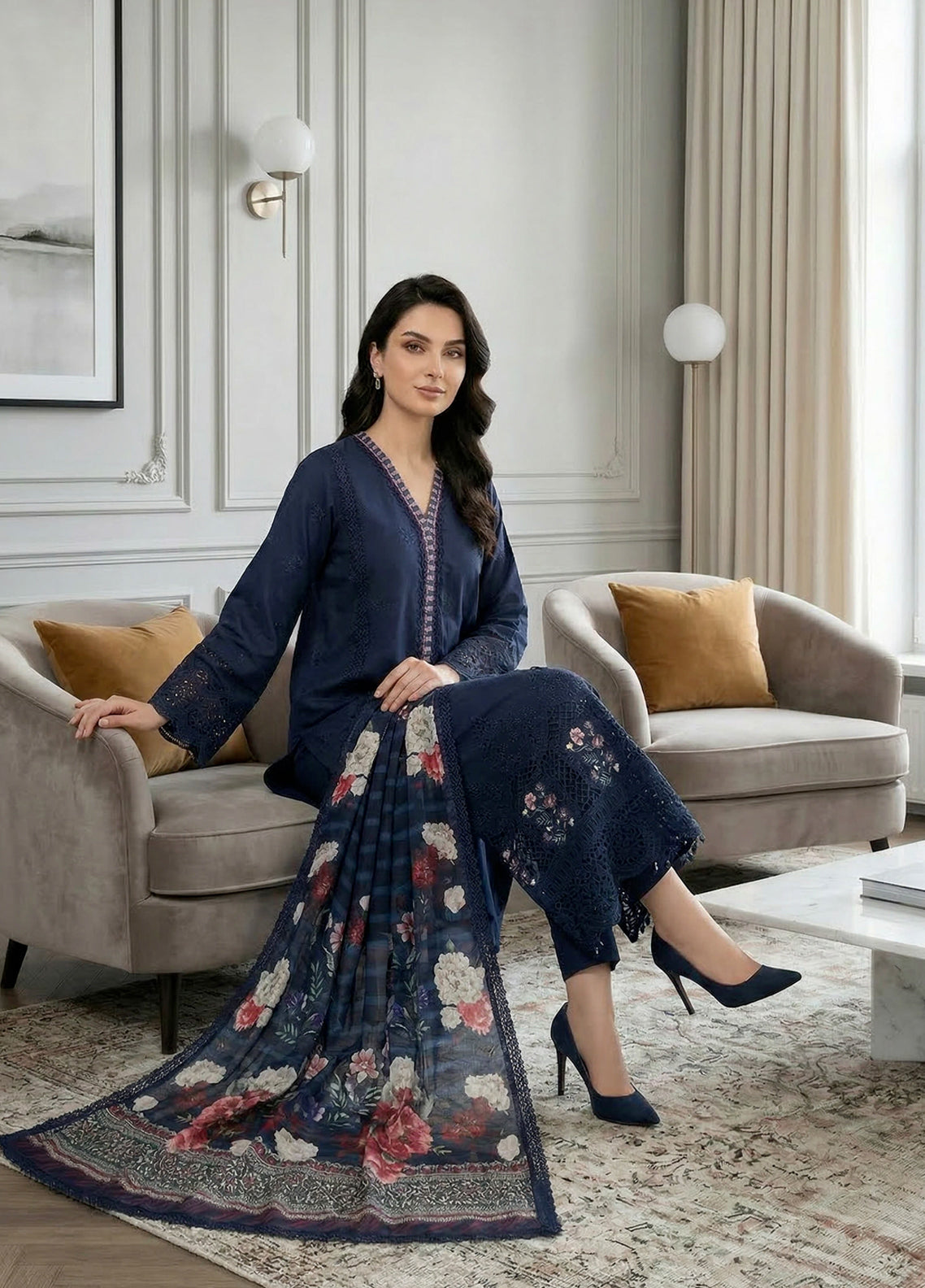 Qalamkari By Noorjahan Embroidered Lawn 3 Piece Unstitched Suit NJ26QEL D-01 Qalamkari By Noorjahan Embroidered Lawn 3 Piece Unstitched Suit NJ26QEL D-01