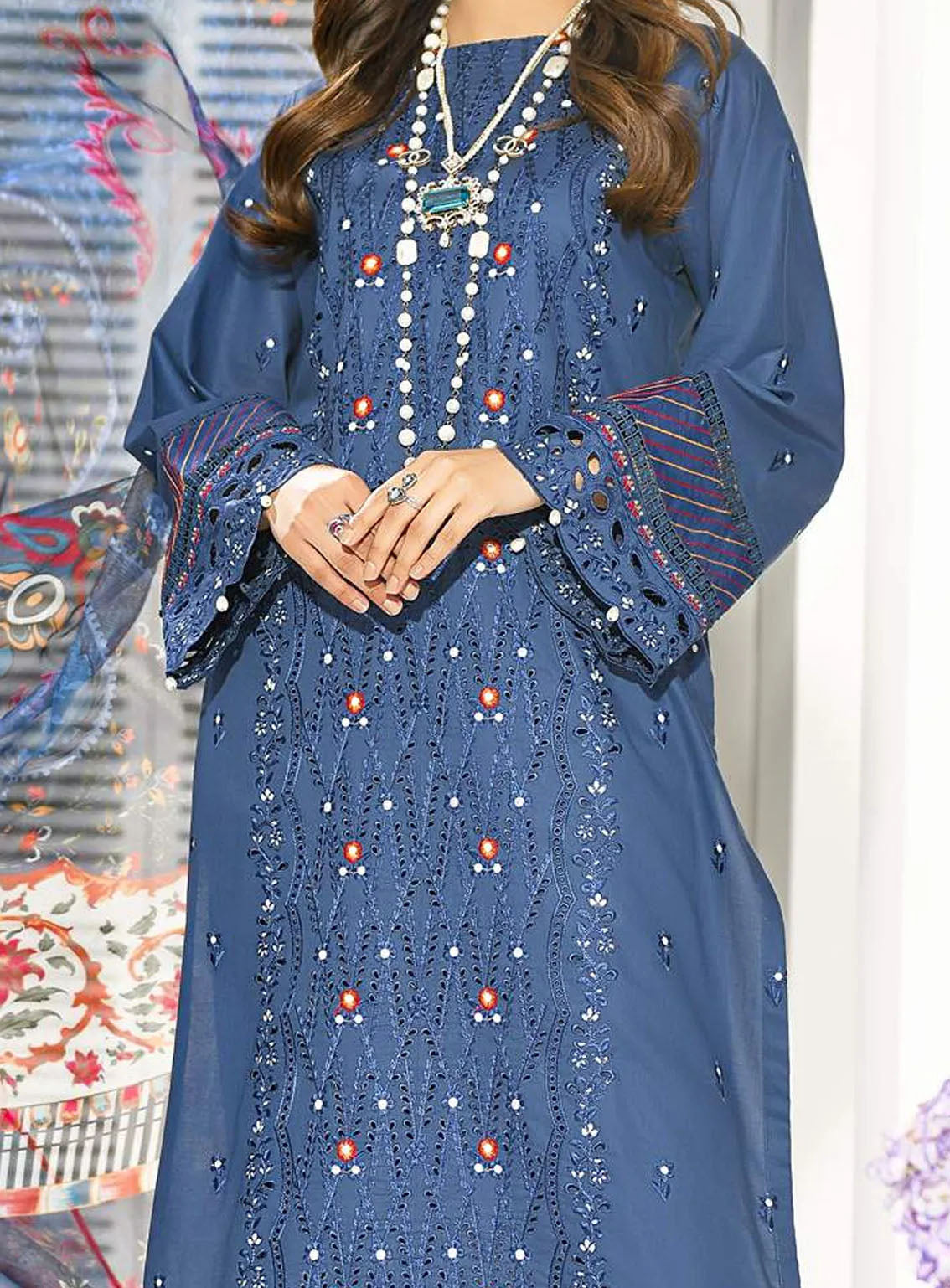 Qasr-e-Zebaish By Addee Embroidered Lawn Suits Stitched 3 Piece - AD24QZ SM-031 Qasr-e-Zebaish By Addee Embroidered Lawn Suits Stitched 3 Piece - AD24QZ SM-031