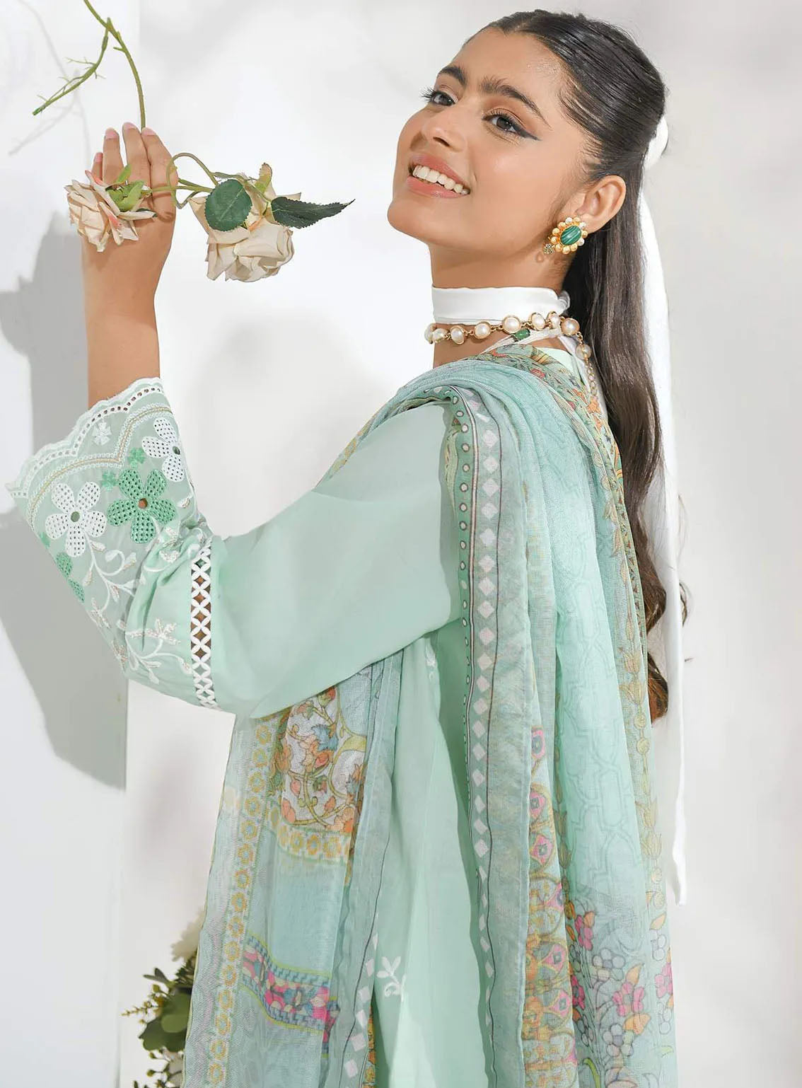 Qasr-e-Zebaish By Addee Embroidered Lawn Suits Stitched 3 Piece - AD24QZ SM-034 Qasr-e-Zebaish By Addee Embroidered Lawn Suits Stitched 3 Piece - AD24QZ SM-034