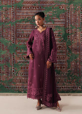 Qline By Qalamkar Embroidered Linen 3 Piece Unstitched Suit QLM26QLLN D-QLW-14 FARWA