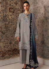 Qline By Qalamkar Embroidered Linen 3 Piece Unstitched Suit QLM26QLLN D-QLW-15 GINA