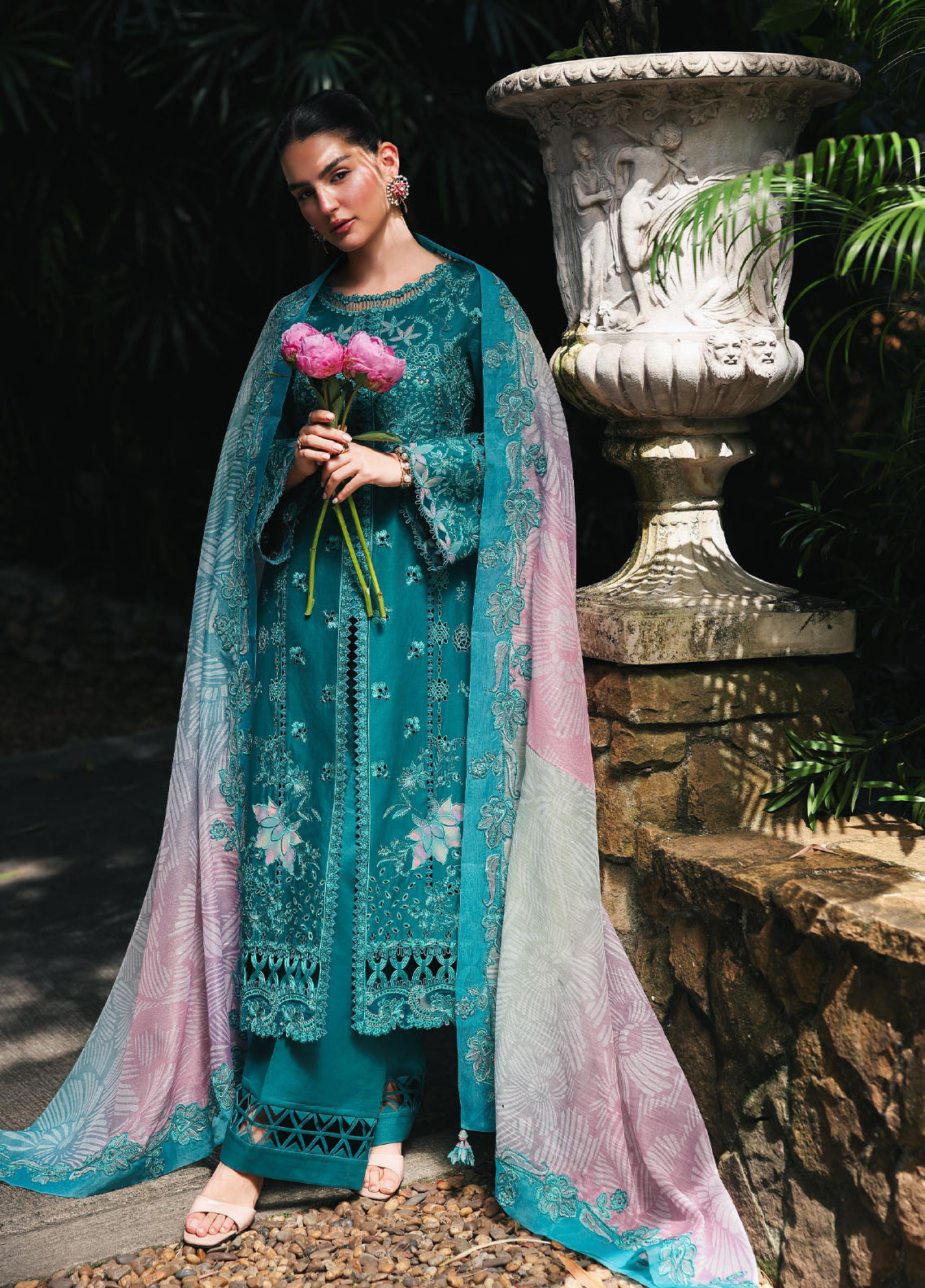 Qline by Qalamkar Embroidered Chikankari Lawn 3 Piece Unstitched Suit QLM26QL RP-03 SAPPHIRE Qline by Qalamkar Embroidered Chikankari Lawn 3 Piece Unstitched Suit QLM26QL RP-03 SAPPHIRE