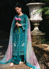 Qline by Qalamkar Embroidered Chikankari Lawn 3 Piece Unstitched Suit QLM26QL RP-03 SAPPHIRE