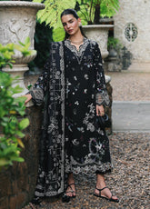 Qline by Qalamkar Embroidered Chikankari Lawn 3 Piece Unstitched Suit QLM26QL RP-07 OBSIDIAN