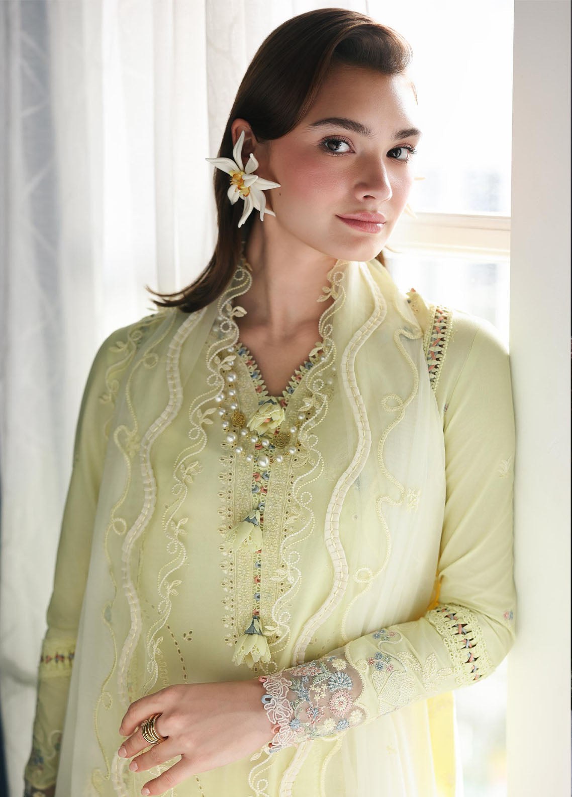Qline by Qalamkar Embroidered Chikankari Lawn 3 Piece Unstitched Suit QLM26QL RP-13 MOONSTONE Qline by Qalamkar Embroidered Chikankari Lawn 3 Piece Unstitched Suit QLM26QL RP-13 MOONSTONE