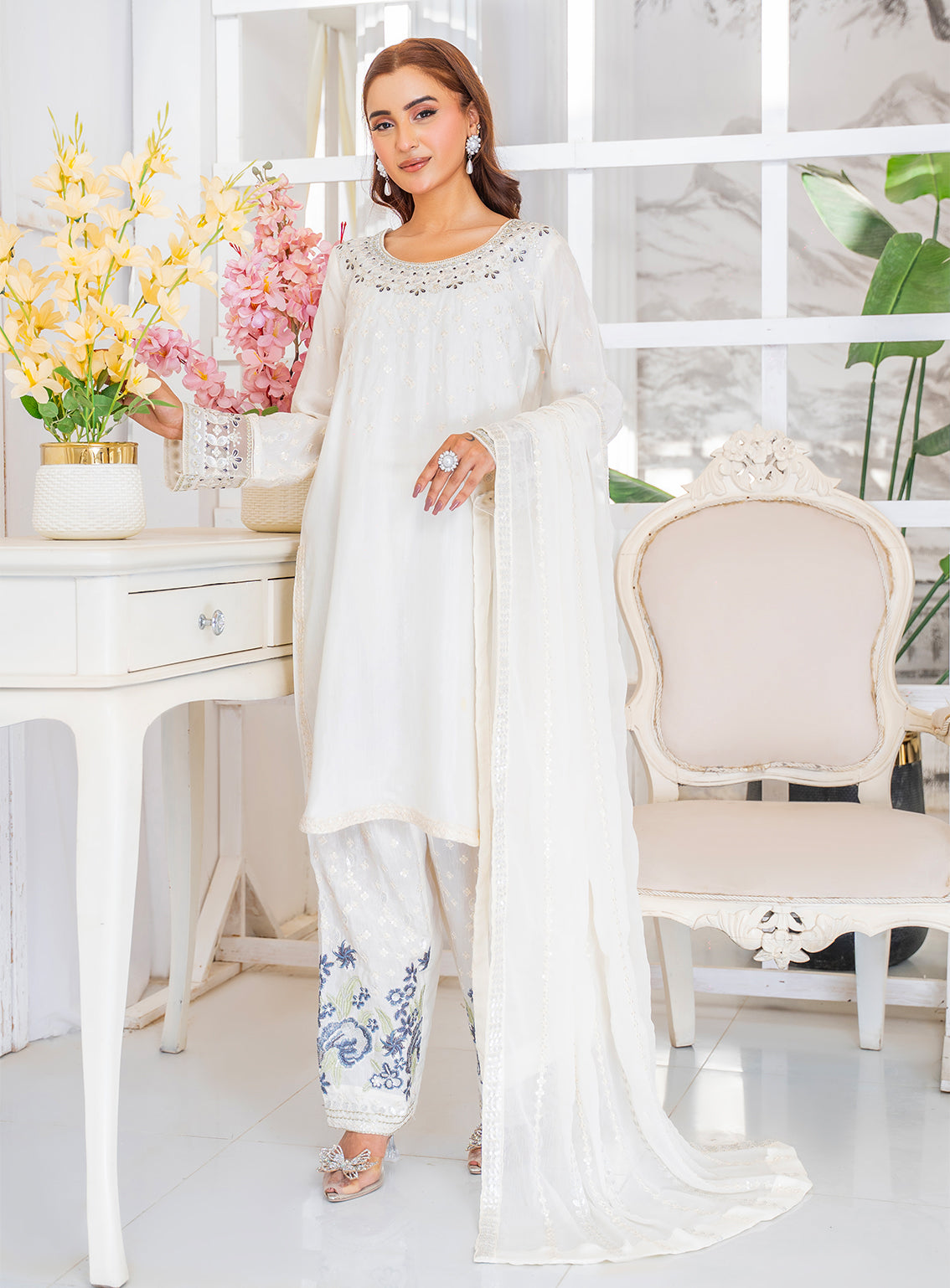 Raad Luxury Embroidered Raw Silk 3 Piece Stitched Suit RD24LEF RA-15 OWH SAHIBA Raad Luxury Embroidered Raw Silk 3 Piece Stitched Suit RD24LEF RA-15 OWH SAHIBA