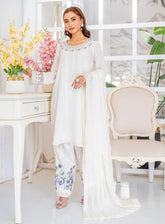 Raad Luxury Embroidered Raw Silk 3 Piece Stitched Suit RD24LEF RA-15 OWH SAHIBA