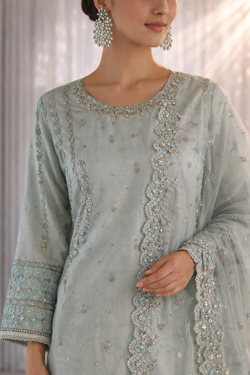 Raad Luxury Formal Embroidered Organza 3 Piece Stitched Suit RD26LF RA-43 FZ GULRAIZ Raad Luxury Formal Embroidered Organza 3 Piece Stitched Suit RD26LF RA-43 FZ GULRAIZ