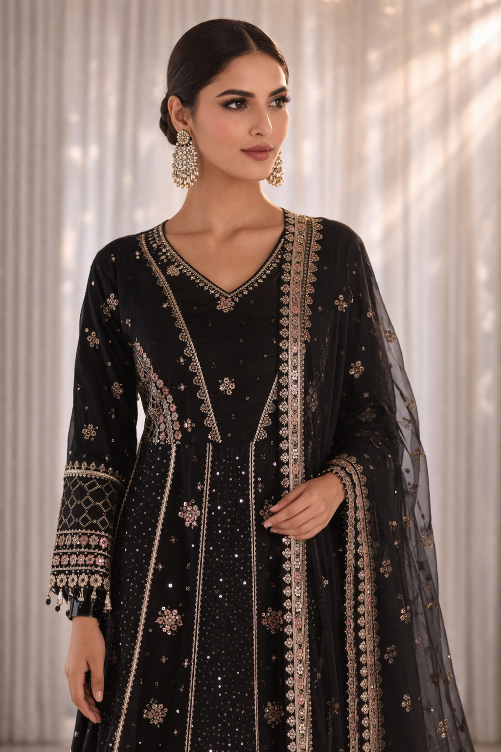Raad Luxury Formal Embroidered Organza 3 Piece Stitched Suit RD26LF RA-47 BK Raad Luxury Formal Embroidered Organza 3 Piece Stitched Suit RD26LF RA-47 BK