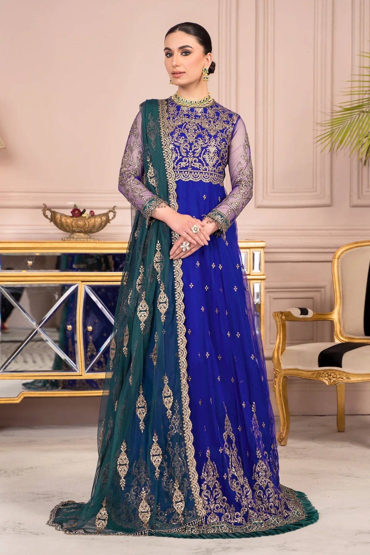Afreen By Zarif Embroidered Net Unstitched 3 Piece Suit - 09 Afreen By Zarif Embroidered Net Unstitched 3 Piece Suit - 09