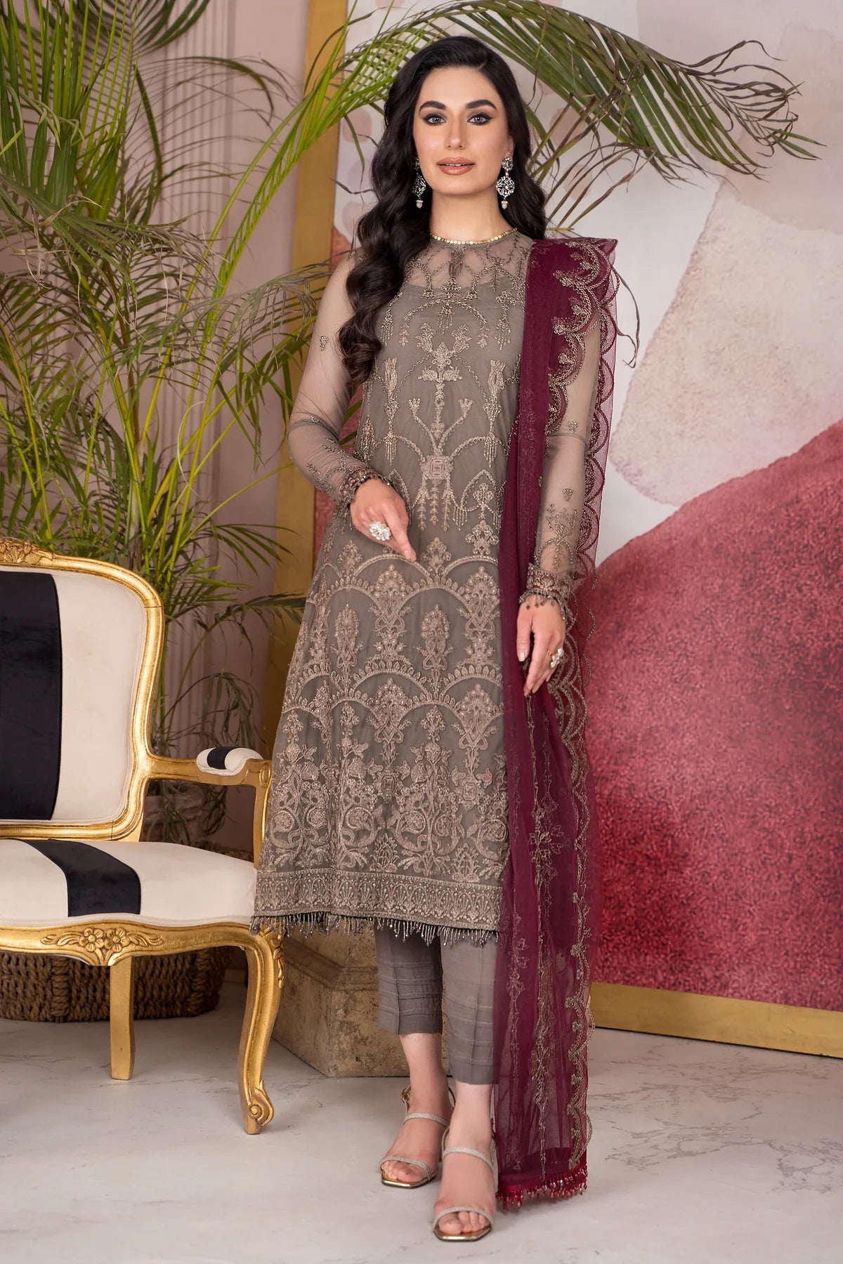 Afreen By Zarif Embroidered Net Unstitched 3 Piece Suit - 10 Afreen By Zarif Embroidered Net Unstitched 3 Piece Suit - 10