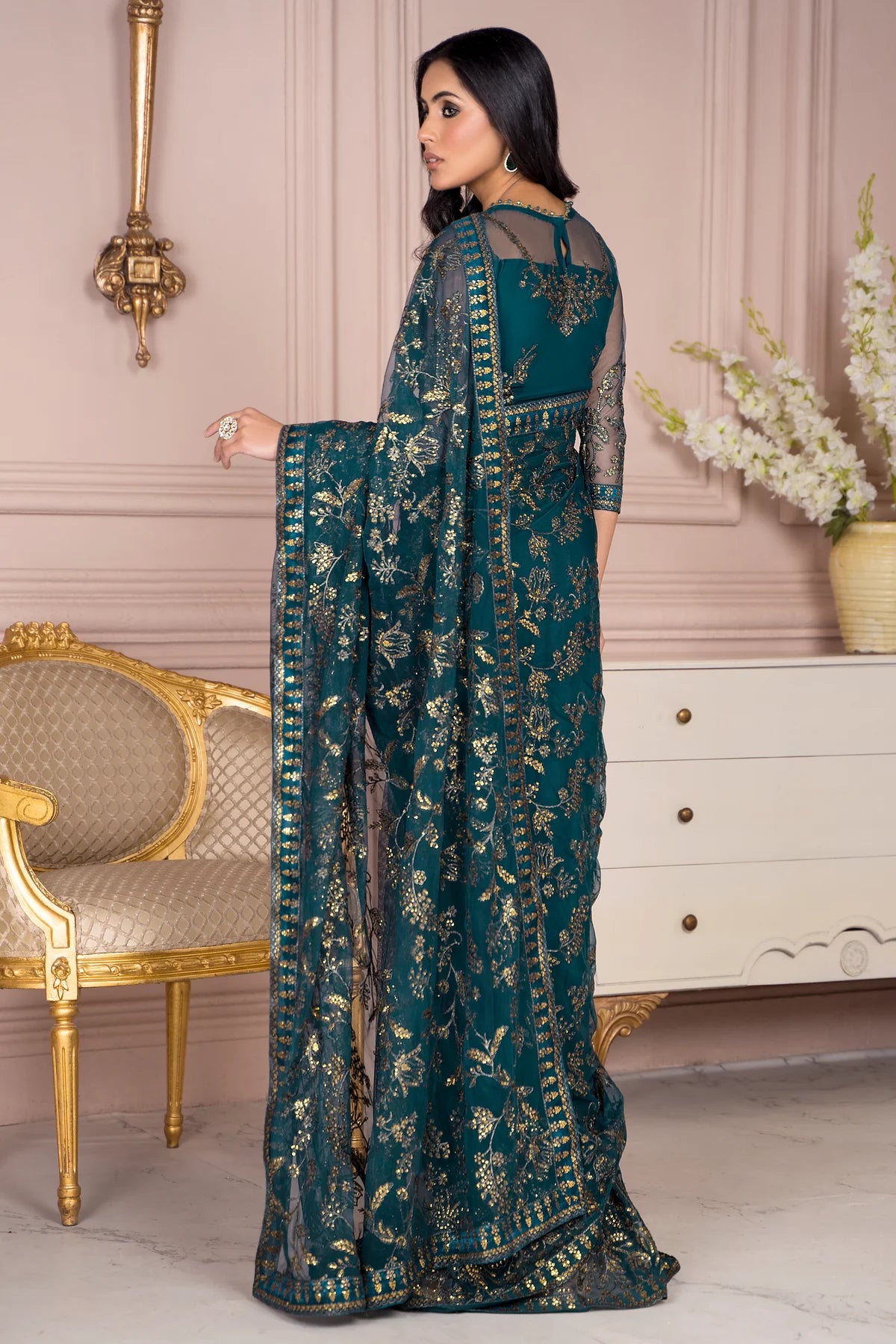 Afreen By Zarif Embroidered Net Unstitched 3 Piece Suit - 01 Afreen By Zarif Embroidered Net Unstitched 3 Piece Suit - 01