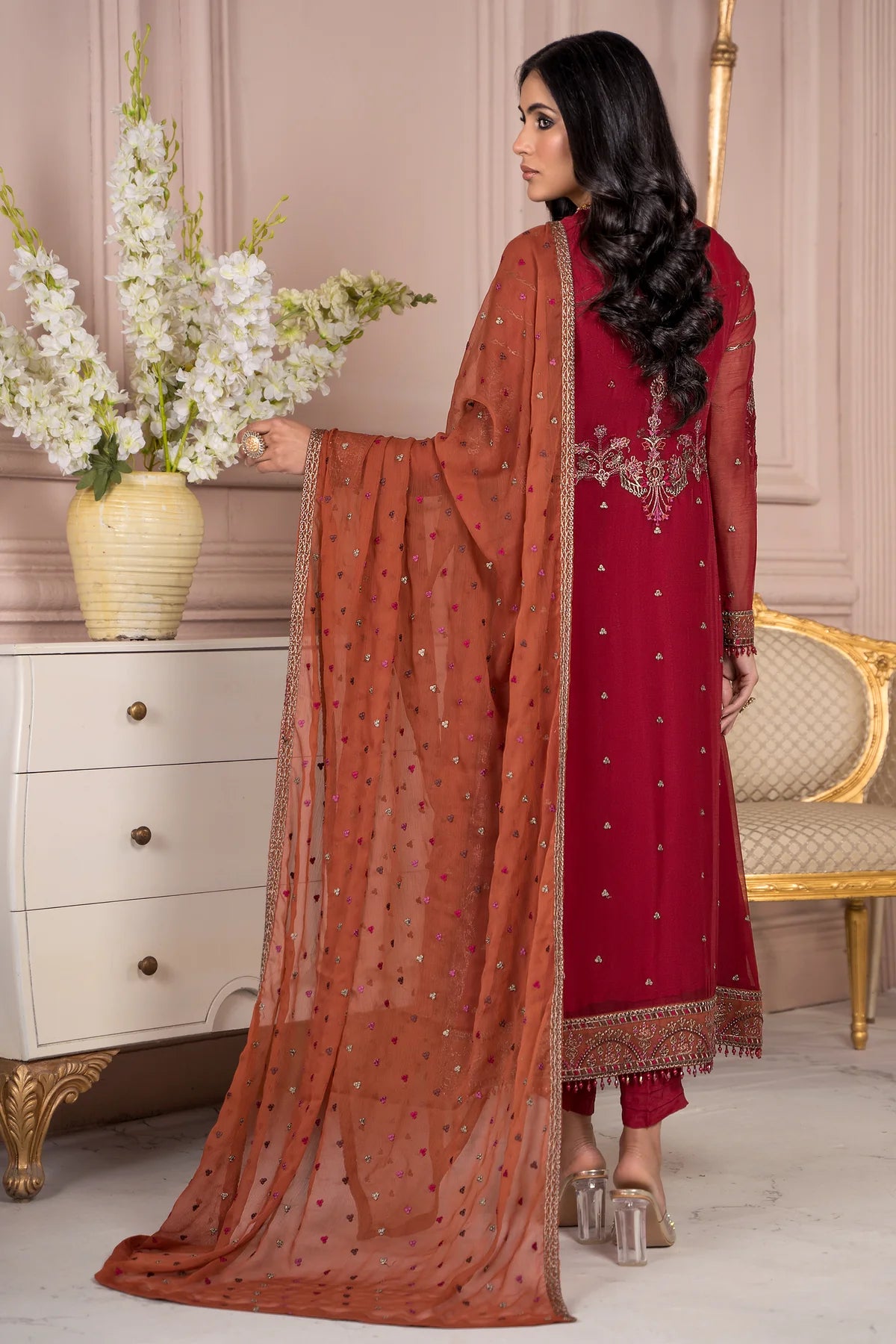 Afreen By Zarif Embroidered Net Unstitched 3 Piece Suit - 08 Afreen By Zarif Embroidered Net Unstitched 3 Piece Suit - 08