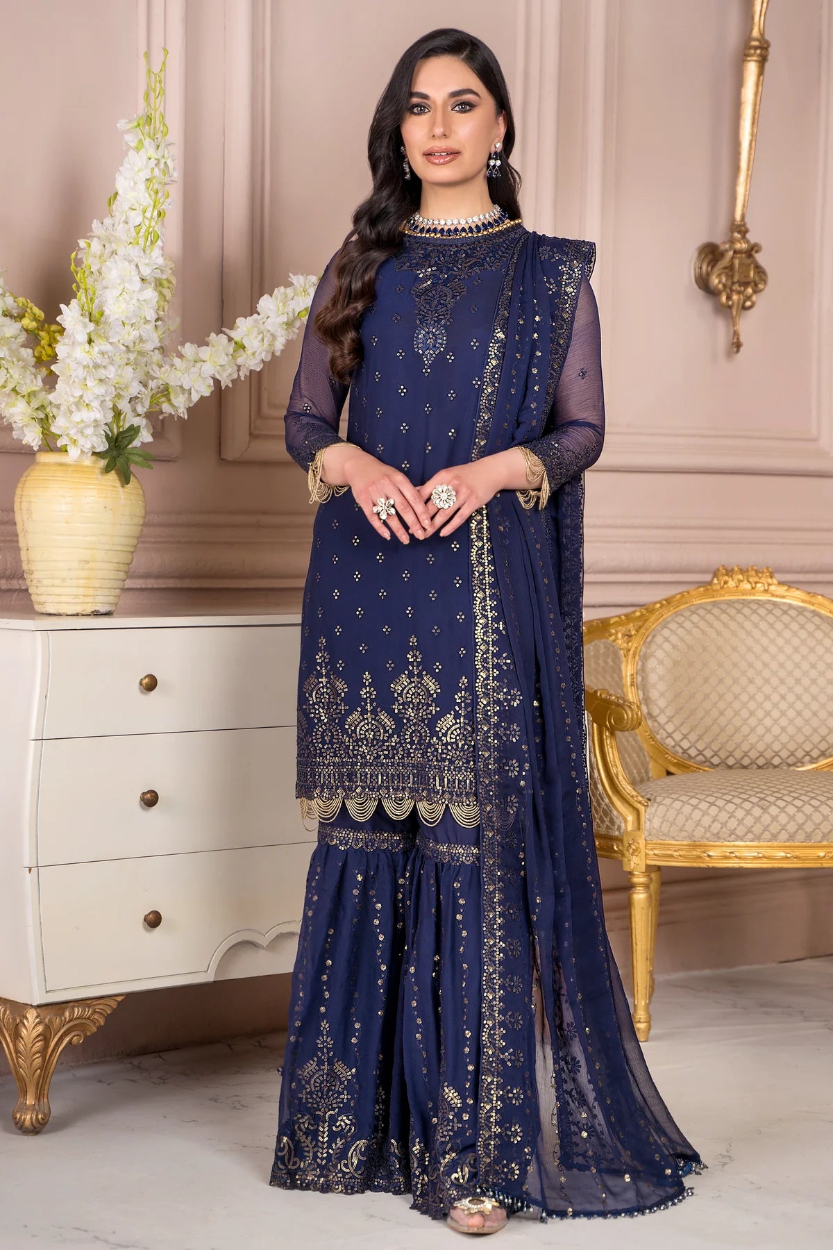 Afreen By Zarif Embroidered Net Unstitched 3 Piece Suit - 05 Afreen By Zarif Embroidered Net Unstitched 3 Piece Suit - 05