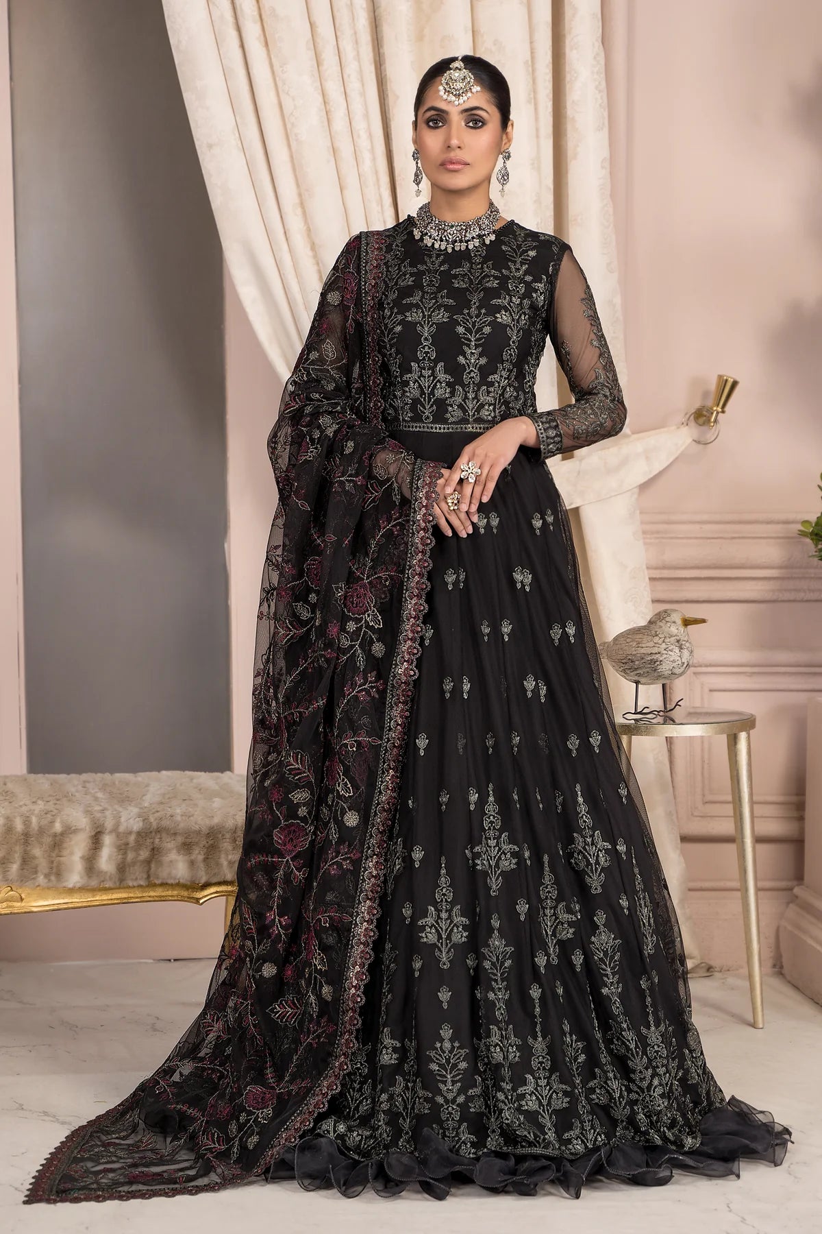 Afreen By Zarif Embroidered Net Unstitched 3 Piece Suit - 03 Afreen By Zarif Embroidered Net Unstitched 3 Piece Suit - 03