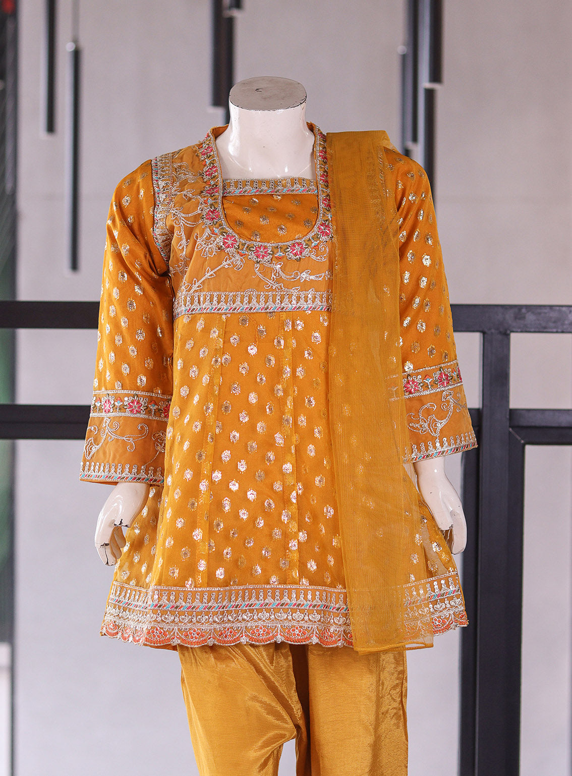 Raad Fancy Embroidered Chiffon Girls 3 Piece Stitched Suit RA26KG D-RK-05-MD Raad Fancy Embroidered Chiffon Girls 3 Piece Stitched Suit RA26KG D-RK-05-MD