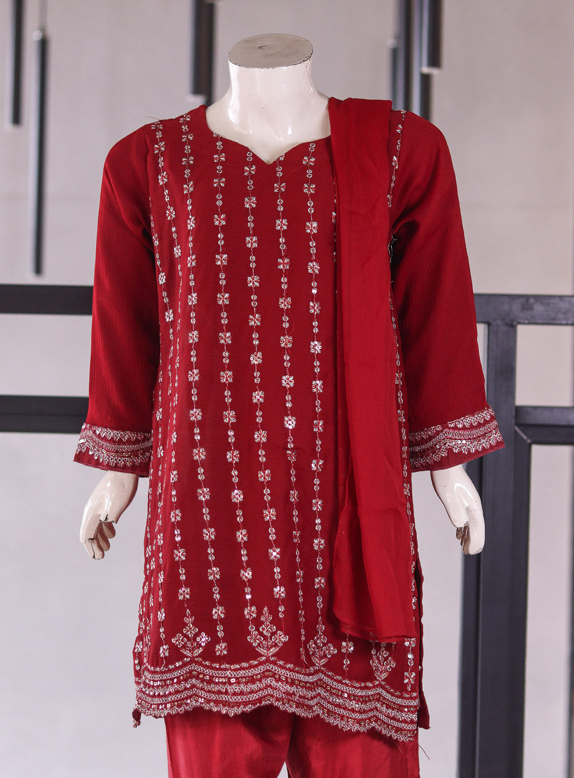 Raad Fancy Embroidered Chiffon Girls 3 Piece Stitched Suit RA26KG D-RK-08-MN Raad Fancy Embroidered Chiffon Girls 3 Piece Stitched Suit RA26KG D-RK-08-MN