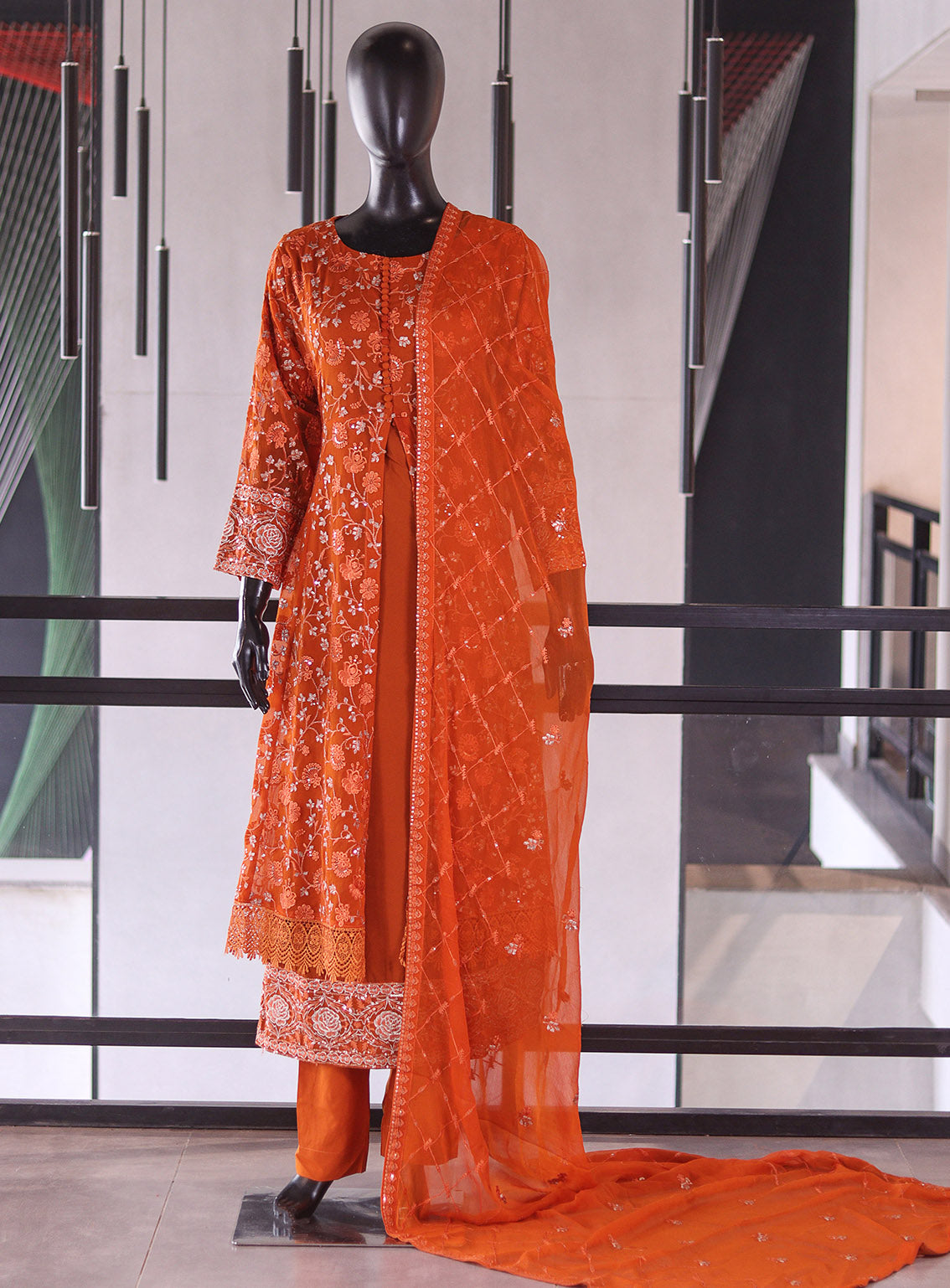Raad Luxury Formal Embroidered Chiffon 3 Piece Stitched Suit RD26LF D-SG-01-OG Raad Luxury Formal Embroidered Chiffon 3 Piece Stitched Suit RD26LF D-SG-01-OG