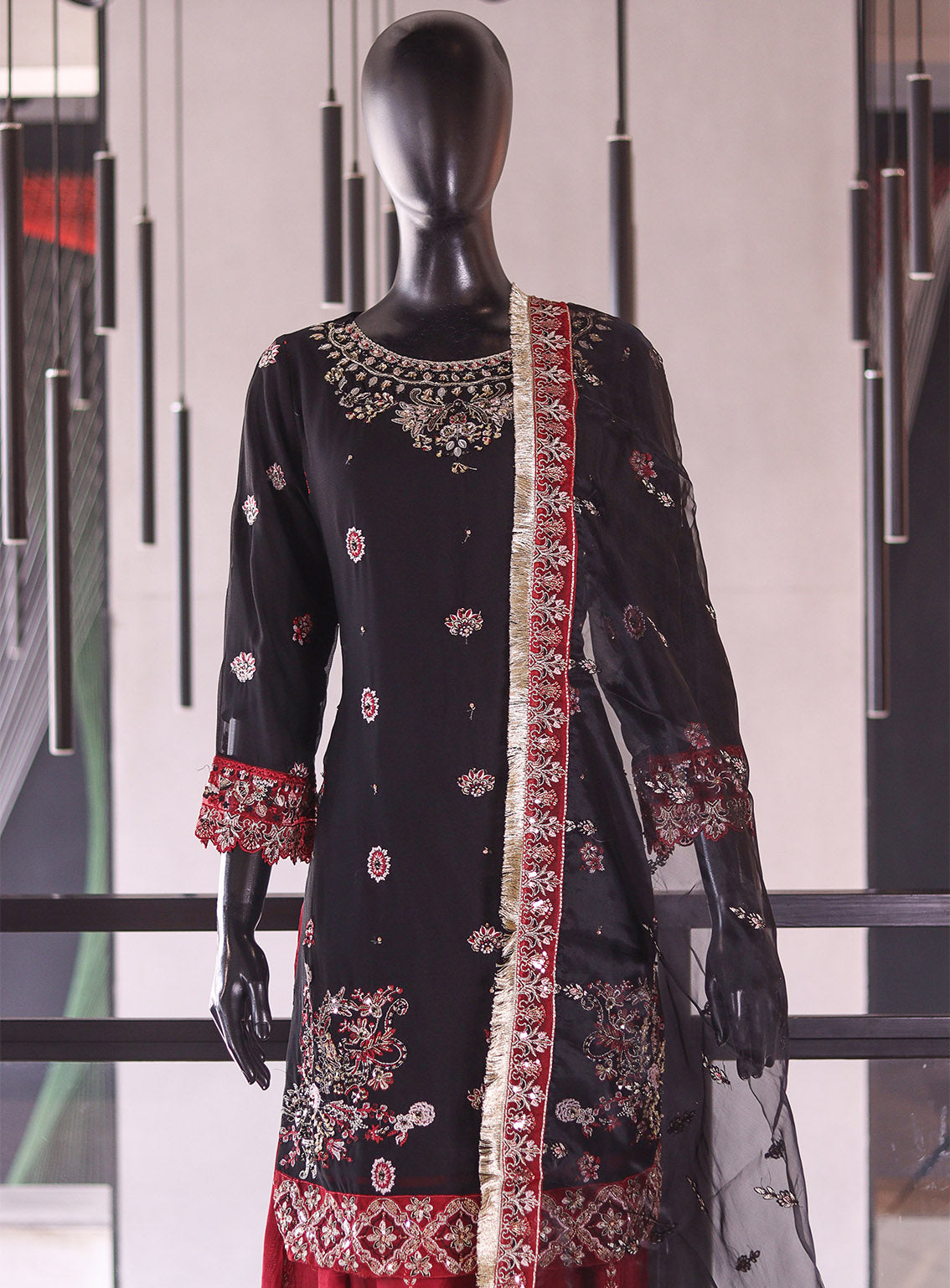 Raad Luxury Formal Embroidered Chiffon 3 Piece Stitched Suit RD26LF RA-AI-08-BK Raad Luxury Formal Embroidered Chiffon 3 Piece Stitched Suit RD26LF RA-AI-08-BK