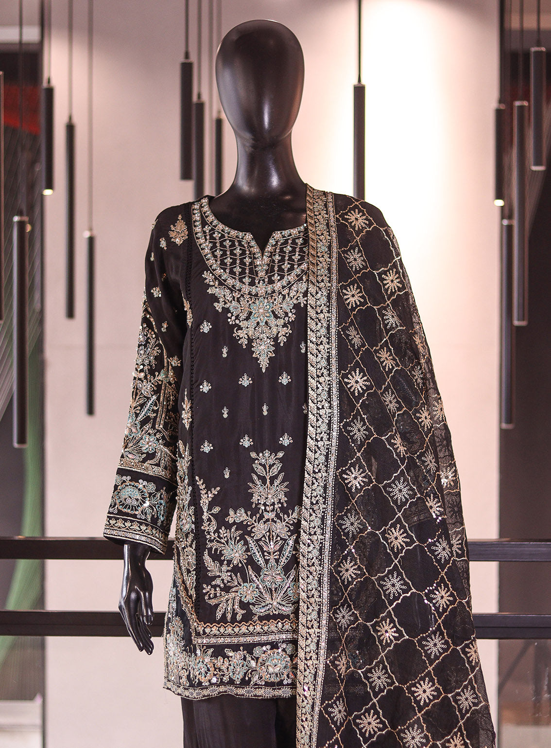 Raad Luxury Formal Embroidered Raw Silk 3 Piece Stitched Suit RD26LF RA-42-BK Raad Luxury Formal Embroidered Raw Silk 3 Piece Stitched Suit RD26LF RA-42-BK