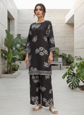 Raad Printed Poly Silk 2 Piece Stitched Shirt Trouser RD26PL D-RPS-01-BK