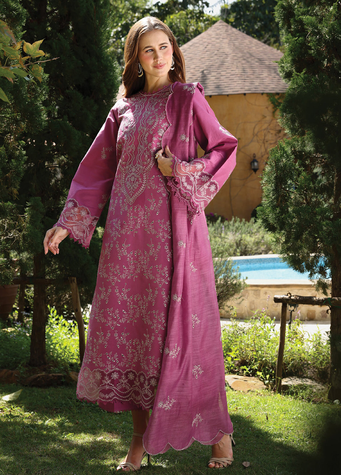 Raaya Luxury Embroidered Lawn 3 Piece Unstitched Suit RYA26LEL D-03 LISA Raaya Luxury Embroidered Lawn 3 Piece Unstitched Suit RYA26LEL D-03 LISA