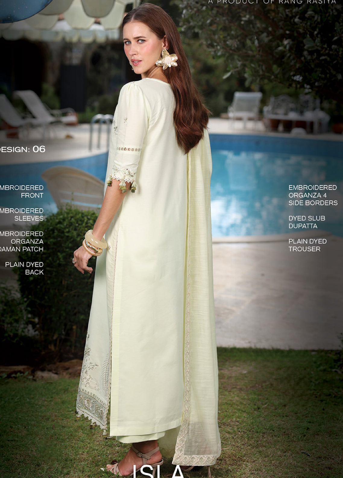 Raaya Luxury Embroidered Lawn 3 Piece Unstitched Suit RYA26LEL D-06 ISLA Raaya Luxury Embroidered Lawn 3 Piece Unstitched Suit RYA26LEL D-06 ISLA