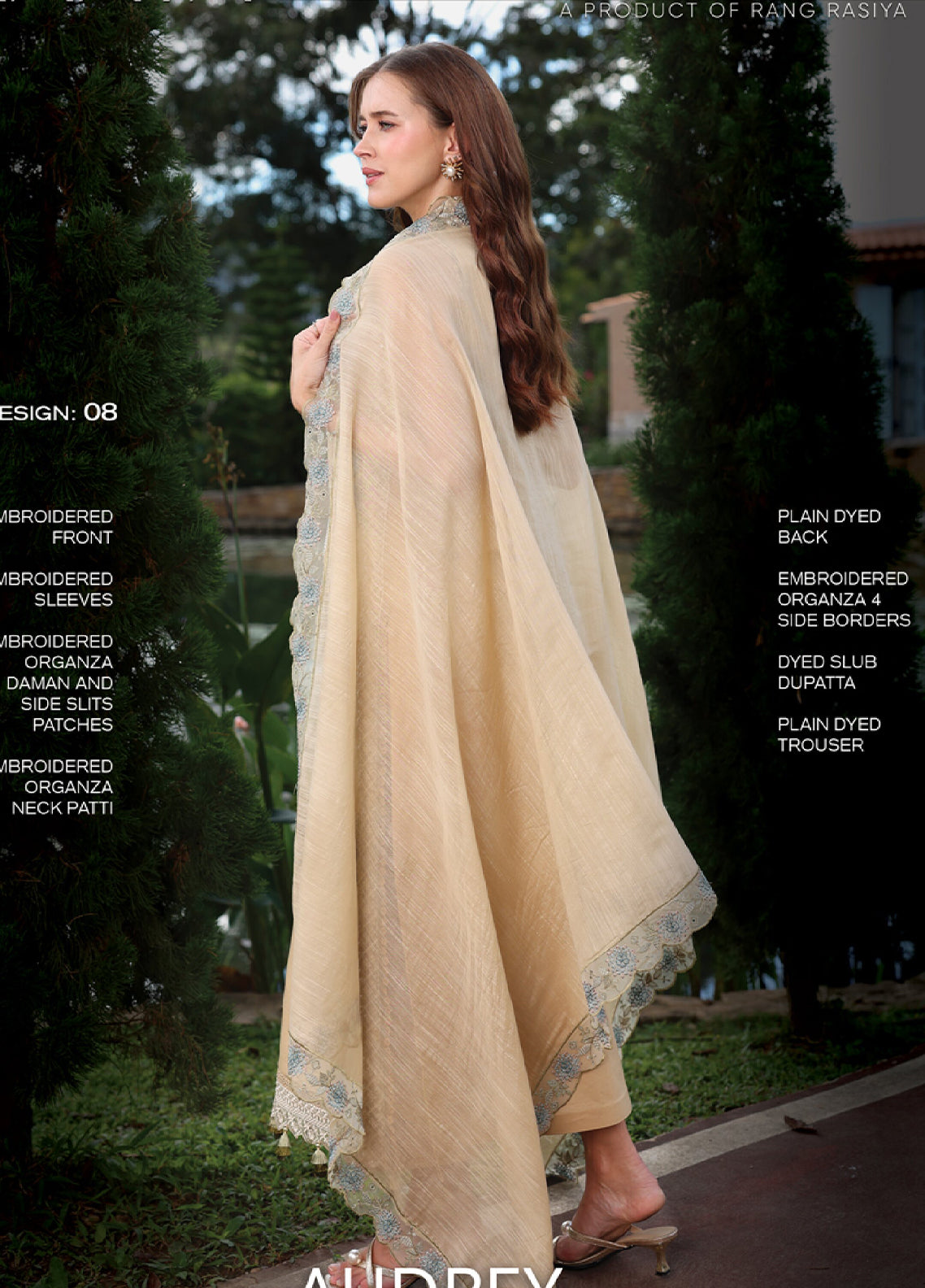 Raaya Luxury Embroidered Lawn 3 Piece Unstitched Suit RYA26LEL D-08 AUDREY Raaya Luxury Embroidered Lawn 3 Piece Unstitched Suit RYA26LEL D-08 AUDREY