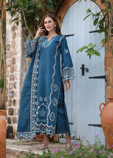 Raaya Luxury Embroidered Lawn 3 Piece Unstitched Suit RYA26LEL D-09 JADE
