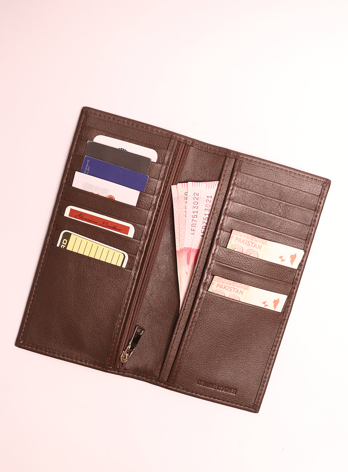 Radix Long Wallet By Gilani Cow Milled Brown - GIL24MW 07 Radix Long Wallet By Gilani Cow Milled Brown - GIL24MW 07