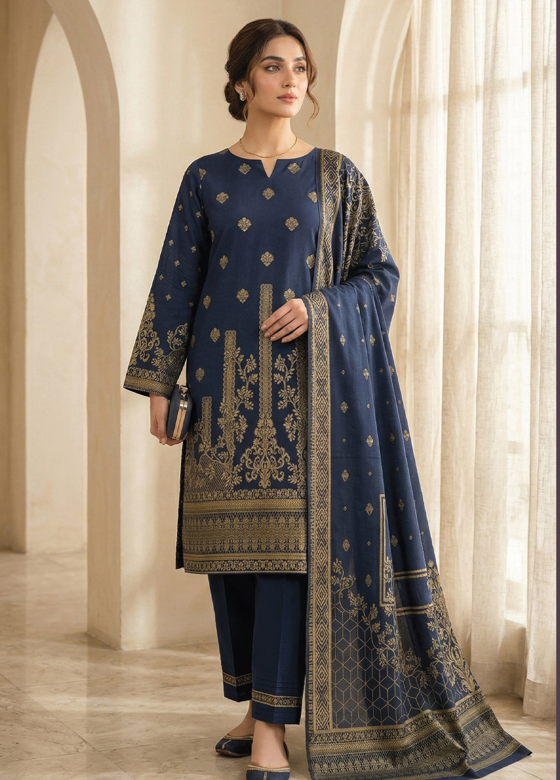 Raha By Soghat Creation Printed Jacquard Lawn 3 Piece Unstitched Suit SC26RV3 D-PJL-05 Raha By Soghat Creation Printed Jacquard Lawn 3 Piece Unstitched Suit SC26RV3 D-PJL-05