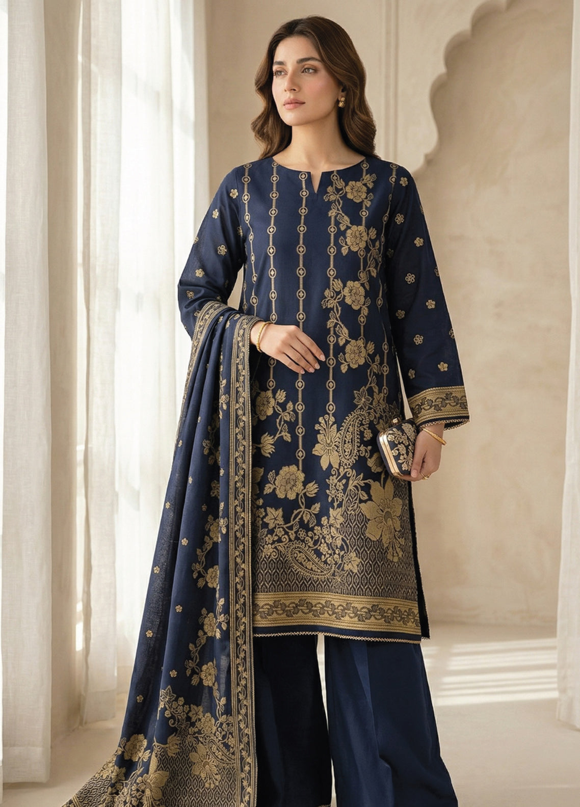 Raha By Soghat Creation Printed Jacquard Lawn 3 Piece Unstitched Suit SC26RV3 D-PJL-10 Raha By Soghat Creation Printed Jacquard Lawn 3 Piece Unstitched Suit SC26RV3 D-PJL-10