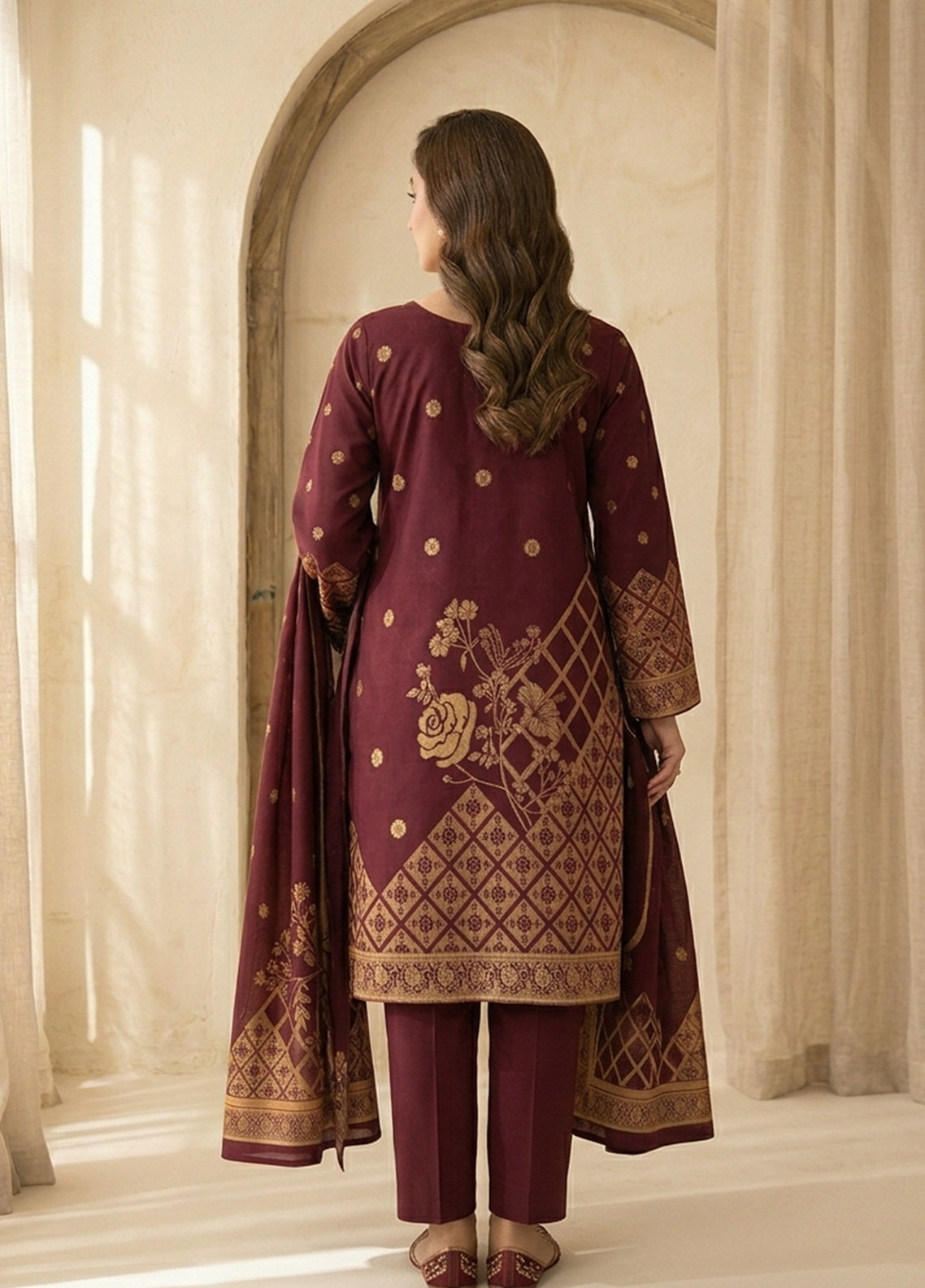 Raha By Soghat Creation Printed Jacquard Lawn 3 Piece Unstitched Suit SC26R D-02 Raha By Soghat Creation Printed Jacquard Lawn 3 Piece Unstitched Suit SC26R D-02