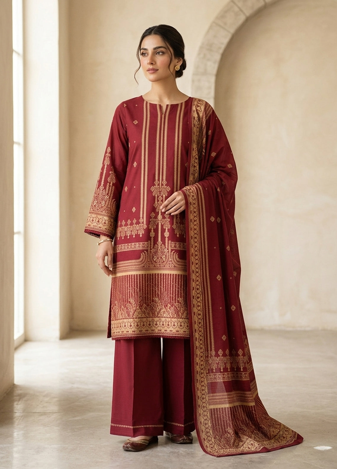 Raha By Soghat Creation Printed Jacquard Lawn 3 Piece Unstitched Suit SC26R D-05 Raha By Soghat Creation Printed Jacquard Lawn 3 Piece Unstitched Suit SC26R D-05