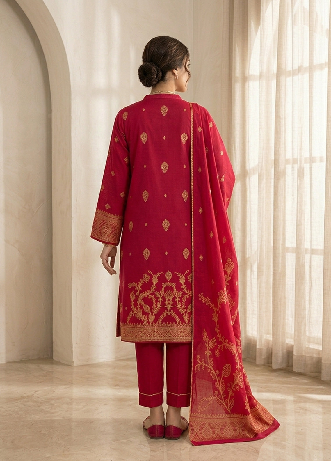 Raha By Soghat Creation Printed Jacquard Lawn 3 Piece Unstitched Suit SC26R D-08 Raha By Soghat Creation Printed Jacquard Lawn 3 Piece Unstitched Suit SC26R D-08