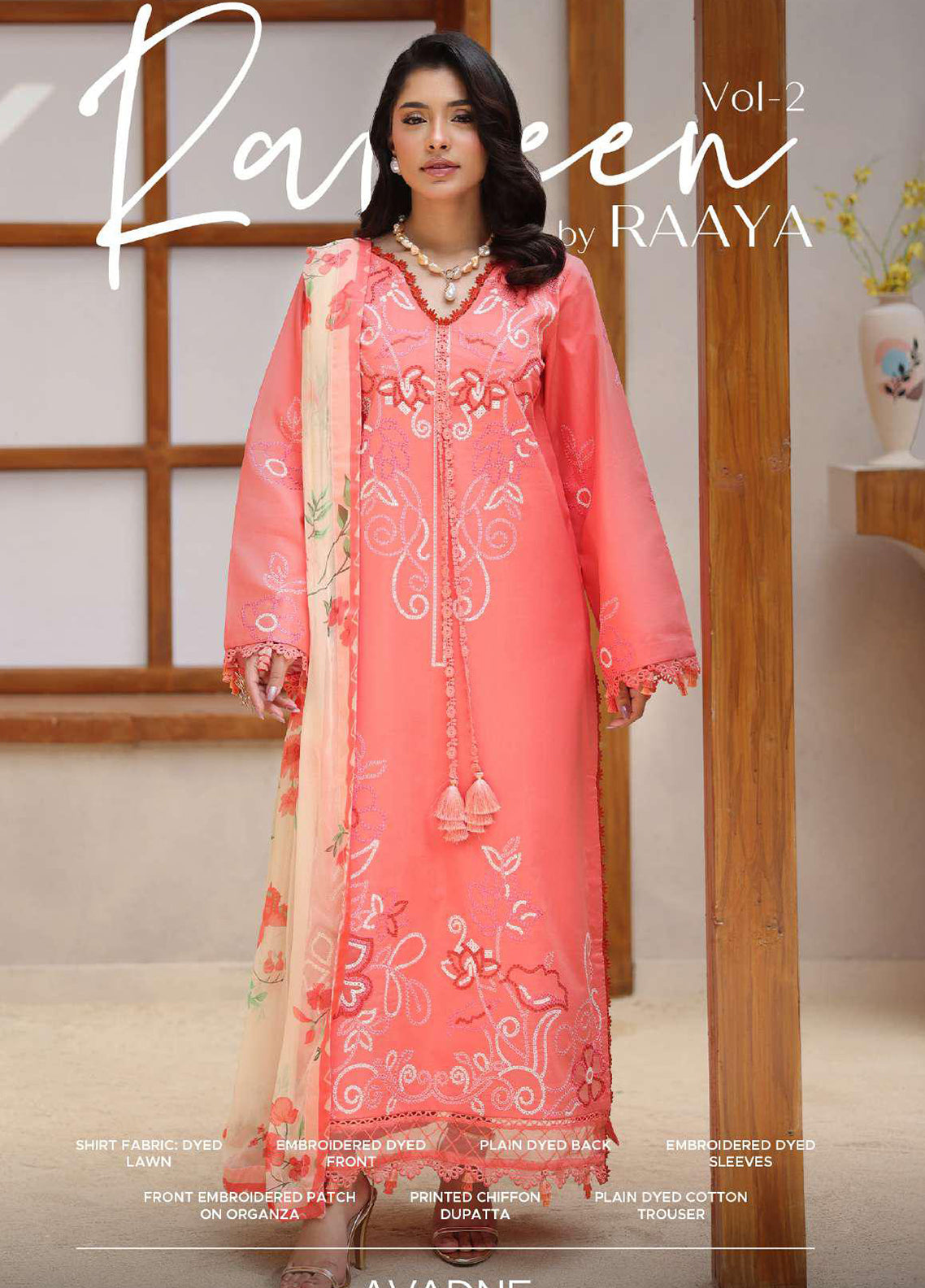Rameen By Raaya Embroidered Lawn 3 Piece Unstitched Suit RYA26RV2 D-AVADNE Rameen By Raaya Embroidered Lawn 3 Piece Unstitched Suit RYA26RV2 D-AVADNE