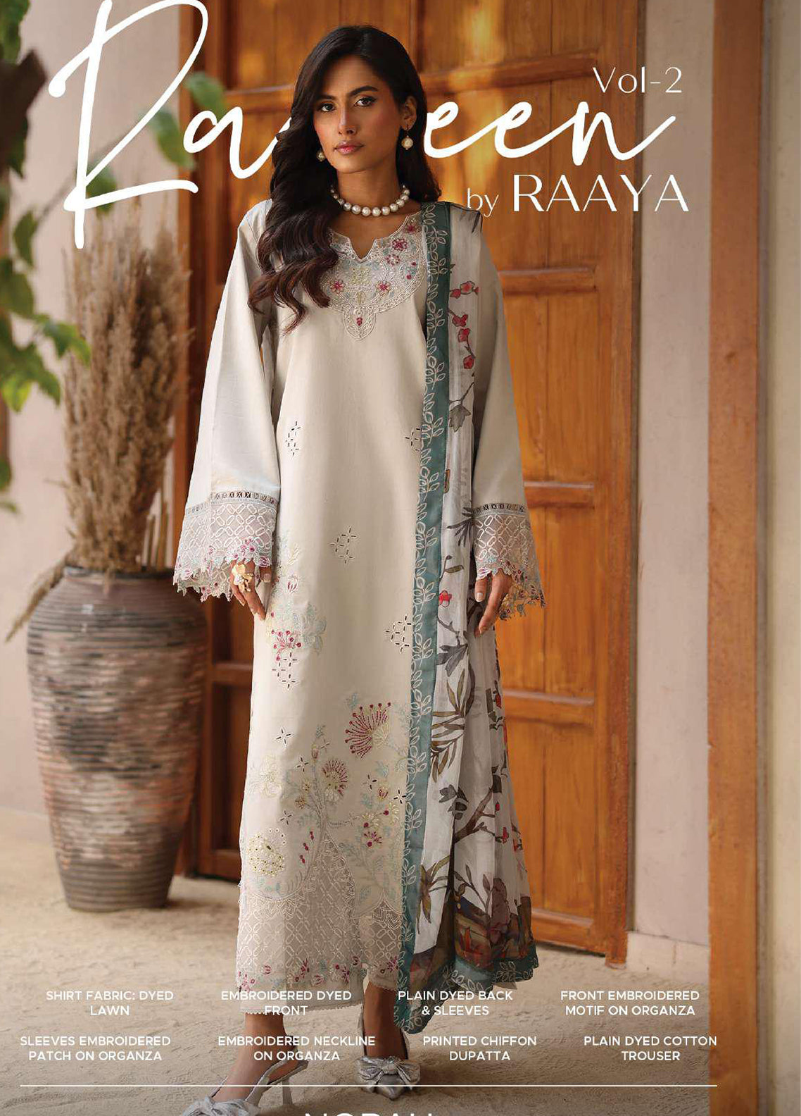 Rameen By Raaya Embroidered Lawn 3 Piece Unstitched Suit RYA26RV2 D-NORAH Rameen By Raaya Embroidered Lawn 3 Piece Unstitched Suit RYA26RV2 D-NORAH