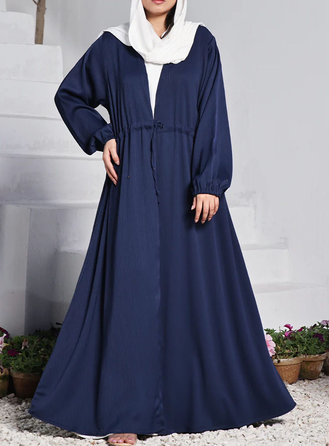 Rania By Hijab Ul Hareem Double Georgette Front Close Style Abaya Twilight - HH24R 0122-P-709 Rania By Hijab Ul Hareem Double Georgette Front Close Style Abaya Twilight - HH24R 0122-P-709