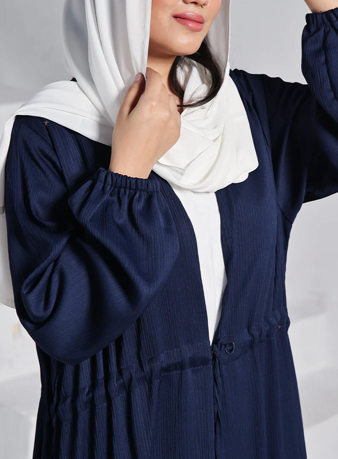 Rania By Hijab Ul Hareem Double Georgette Front Close Style Abaya Twilight - HH24R 0122-P-709 Rania By Hijab Ul Hareem Double Georgette Front Close Style Abaya Twilight - HH24R 0122-P-709