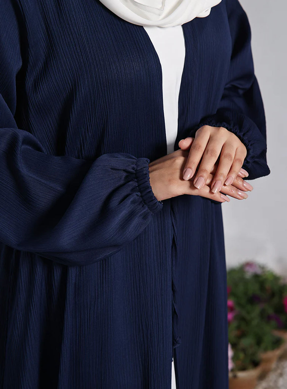 Rania By Hijab Ul Hareem Double Georgette Front Close Style Abaya Twilight - HH24R 0122-P-709 Rania By Hijab Ul Hareem Double Georgette Front Close Style Abaya Twilight - HH24R 0122-P-709