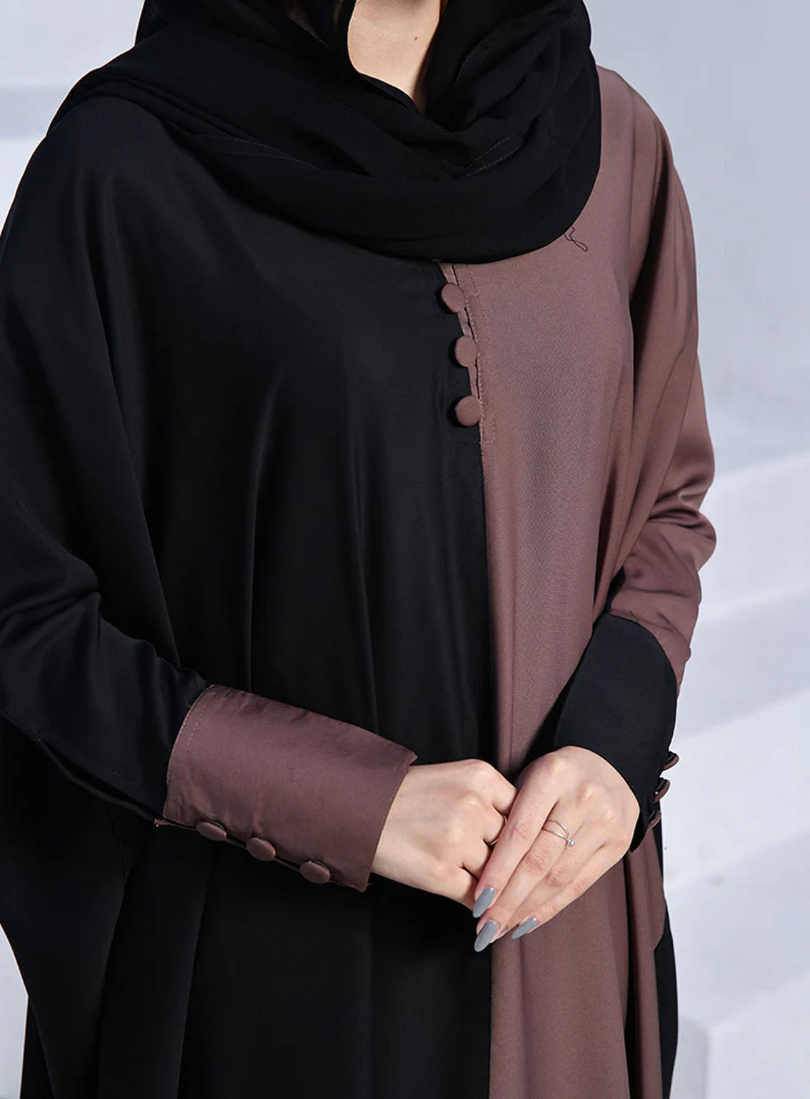 Rania By Hijab Ul Hareem Ebony Front Open Style JILBAB - HH24R R-A702 Rania By Hijab Ul Hareem Ebony Front Open Style JILBAB - HH24R R-A702